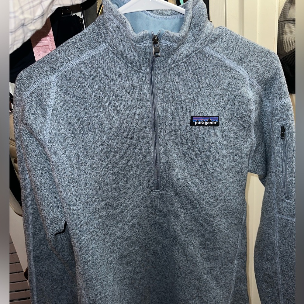 Patagonia Blue/Grey quarter zip fleece